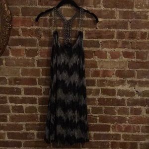 Black pattern chain detail dress